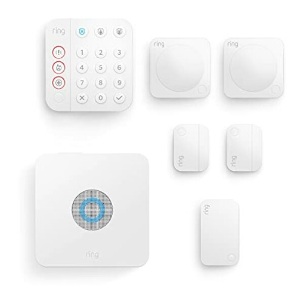 Kit de Ring Alarm - M de Amazon | Sistema de seguridad para el hogar con alarma y vigilancia asistida opcional - Sin compromisos a largo plazo | Compatible con Alexa